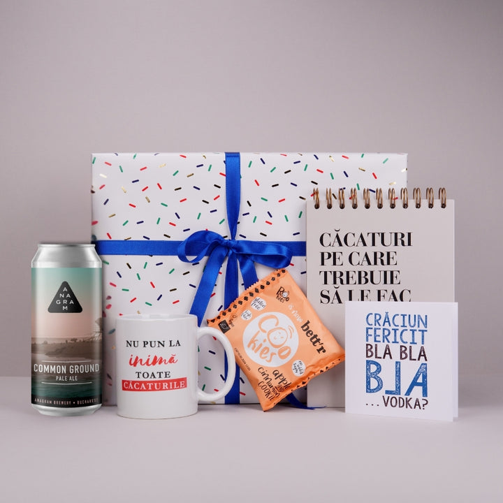 Cadou Secret Santa - Pachet de Craciun amuzant pentru barbati - Cacaturi