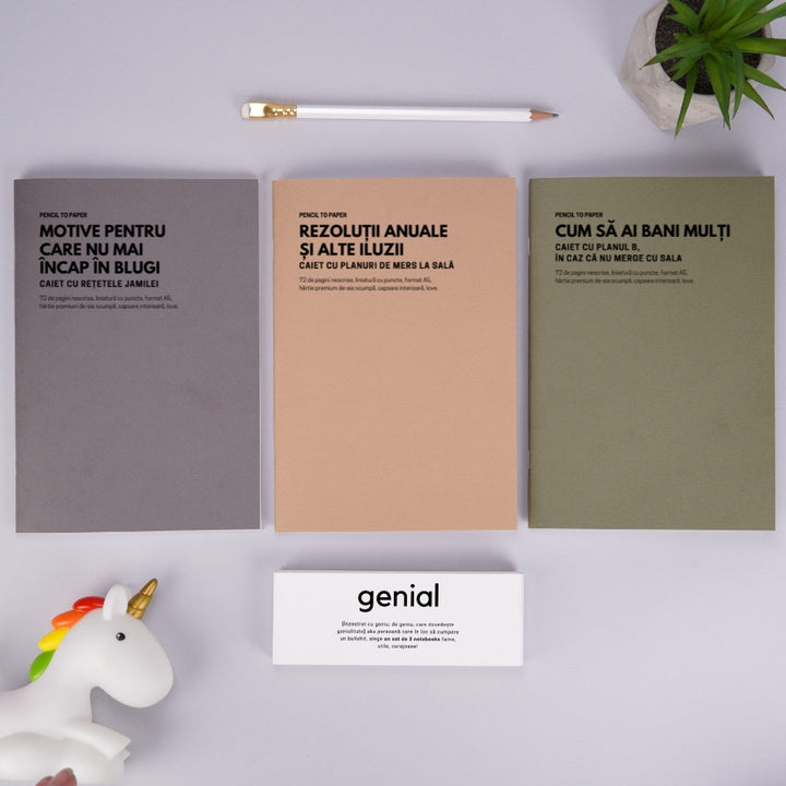 Cadou amuzant pentru prieteni - Set de 3 caiete geniale - Planuri motivationale 2