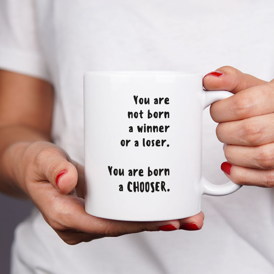 Cana cadou inspirational pentru prieteni - Chooser - in mana