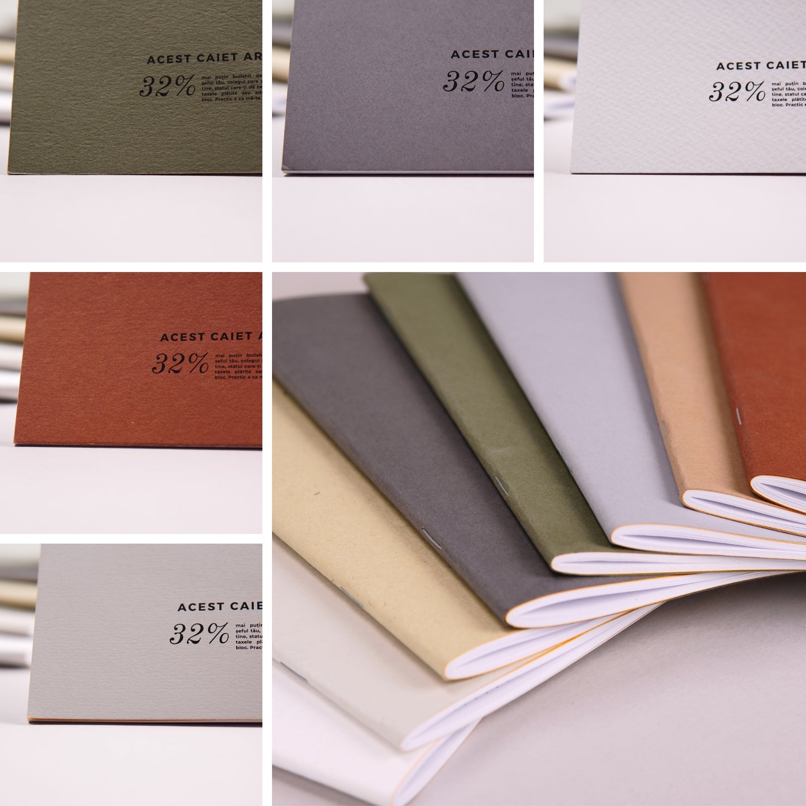 Detaliu culori si textura carton premium - coperti Caiete Geniale