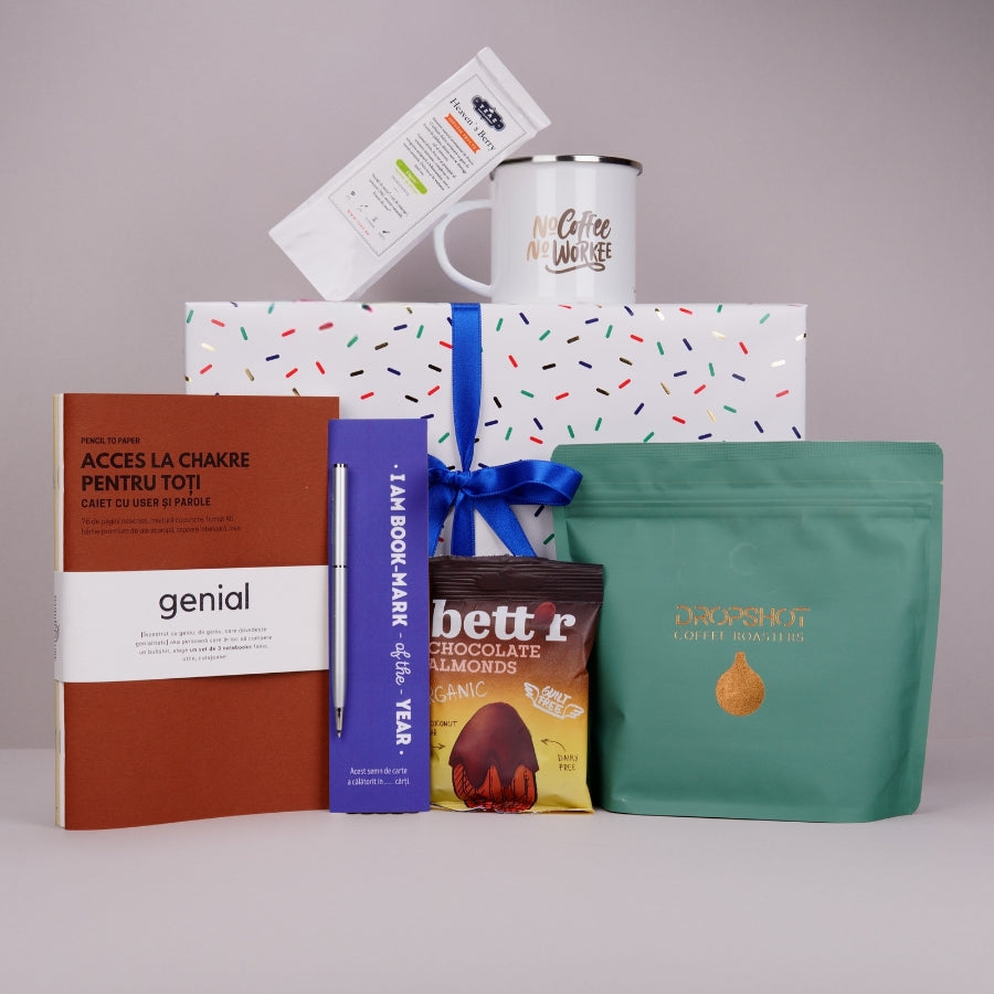 Pachet cadou aniversar pentru femei organizate - No coffee, no workee