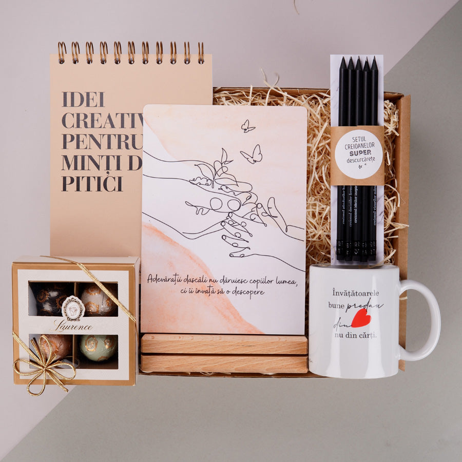 Pachet cadou pentru invatatoare - Giant Heart - in cutie