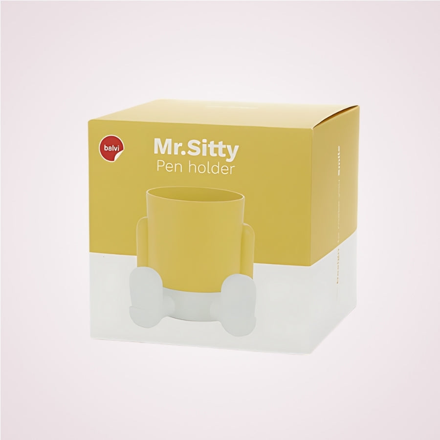 Suport pentru instrumente de scris galben - Mr. Sitty - in cutie