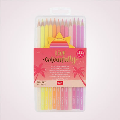 Set 12 creioane colorate pastel - Sunset - in cutie