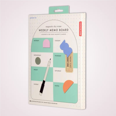 Mini planner saptamanal tip white board cu marker si magneti - Weekly memo board - in cutie