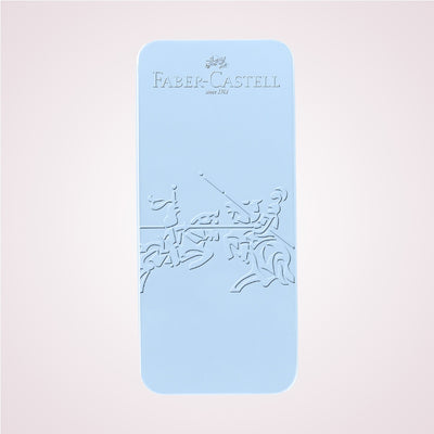 Cadou premium - Set elegant cu pix si stilou bleu ciel in cutie de metal Faber-Castell - ambalaj cadou