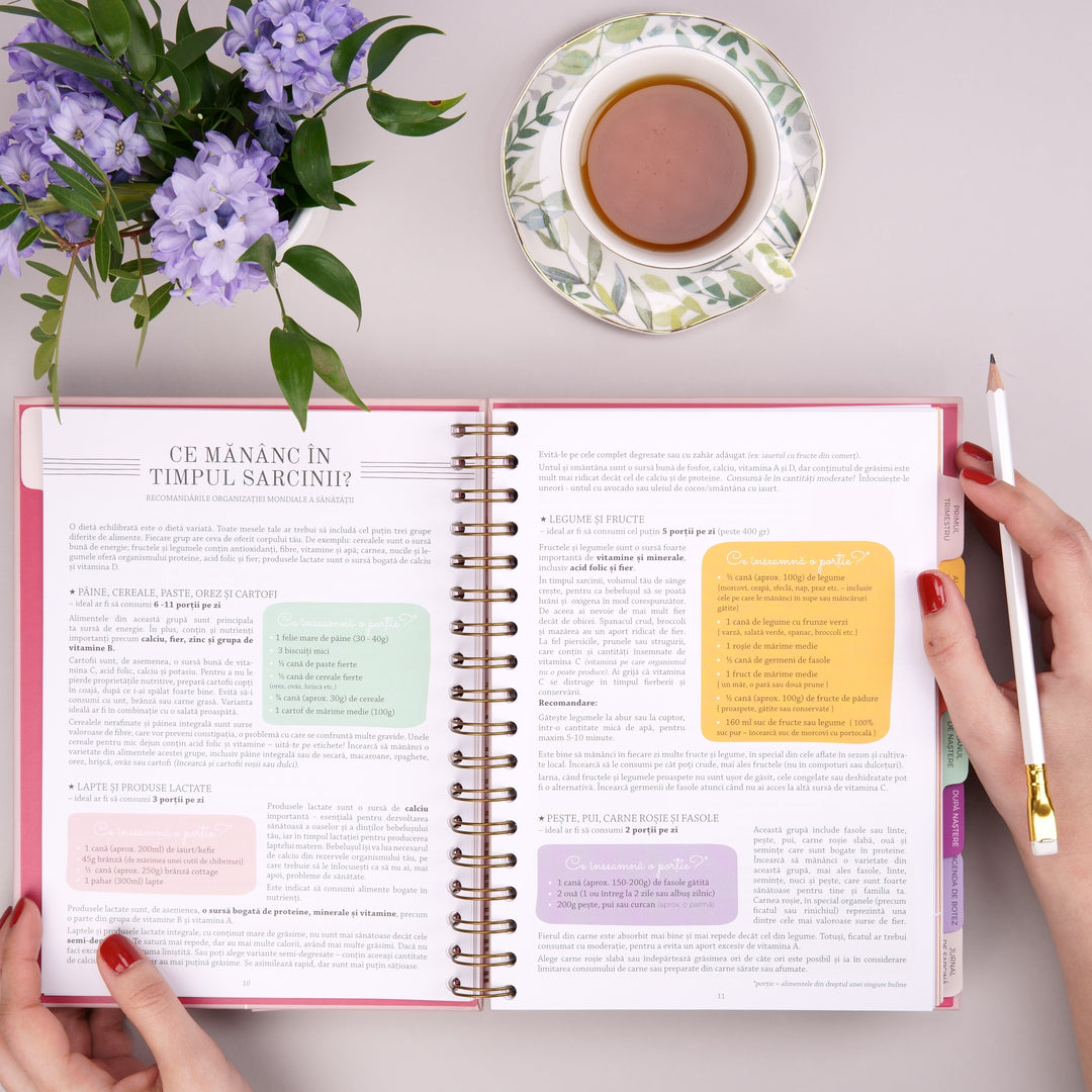 Ce mananc in timpul sarcinii? - Agenda de sarcina Plan the Joy - Planner pentru viitoarele mamici - wonderstore