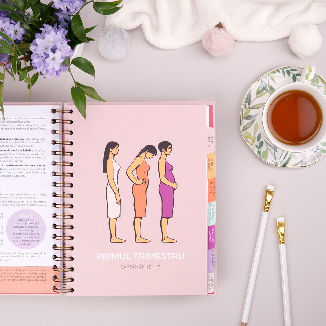 Primul trimestru de sarcina - Agenda de sarcina Plan the Joy - Planner pentru viitoarele mamici - wonderstore