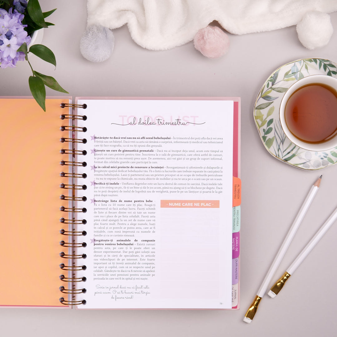 Al doilea trimestru de sarcina - Agenda de sarcina Plan the Joy - Planner pentru viitoarele mamici - wonderstore