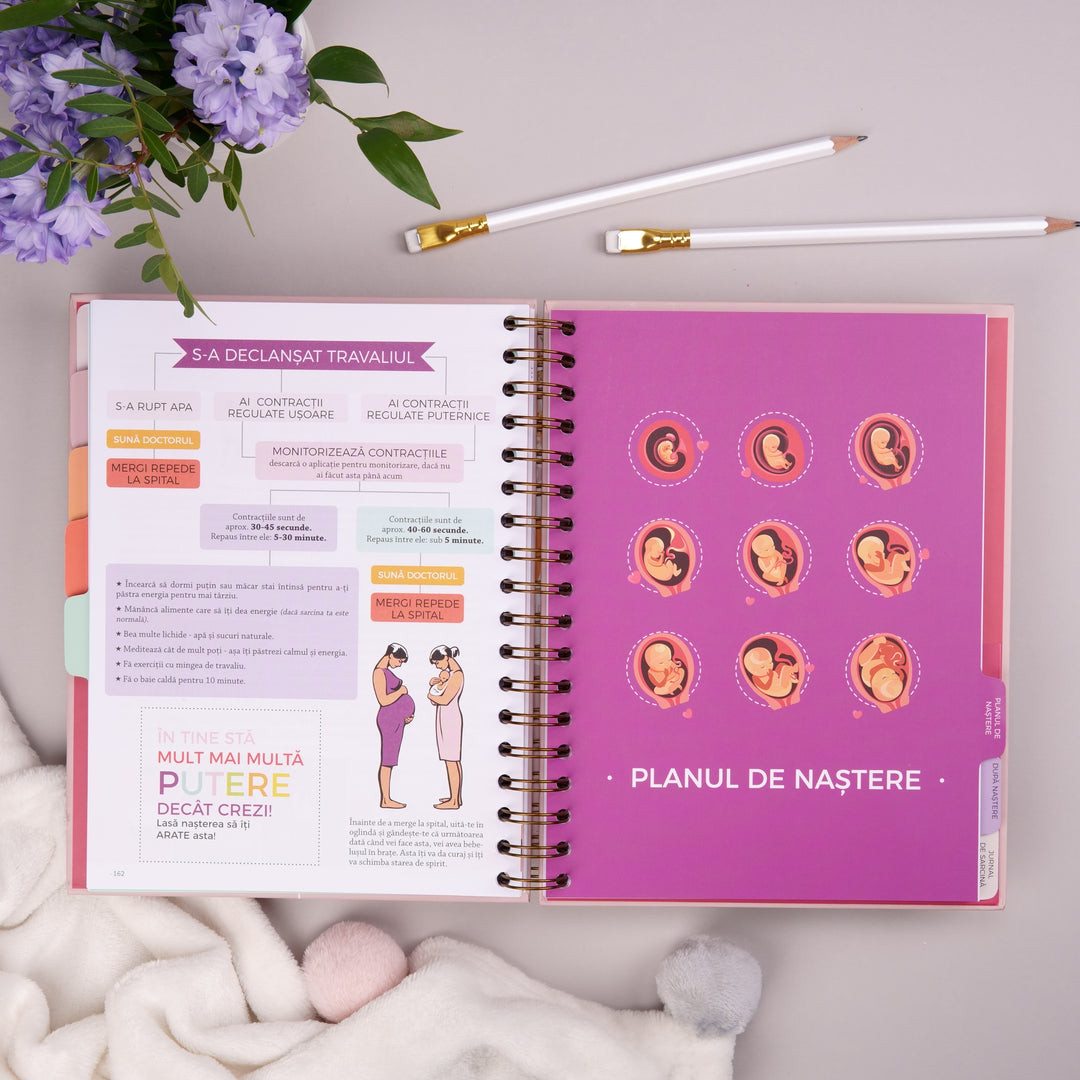 Planul de nastere - Agenda de sarcina Plan the Joy - Planner pentru viitoarele mamici - wonderstore