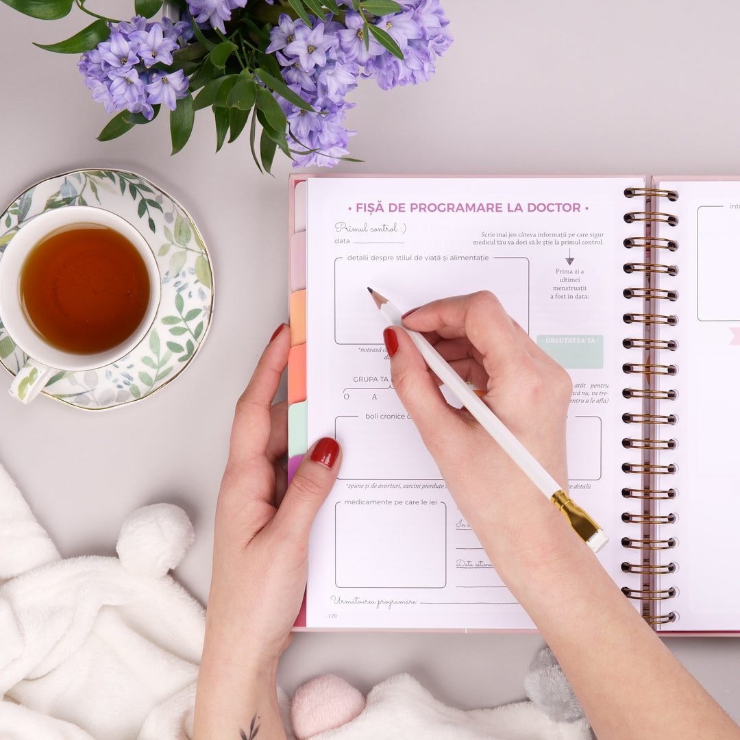 Fise de programare la doctor in timpul sarcinii - Agenda de sarcina Plan the Joy - Planner pentru viitoarele mamici - wonderstore