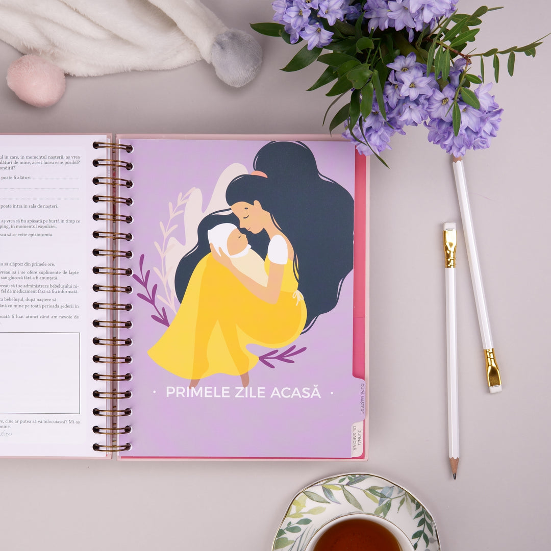 Primele zile cu bebelusul acasa - Agenda de sarcina Plan the Joy - Planner pentru viitoarele mamici - wonderstore