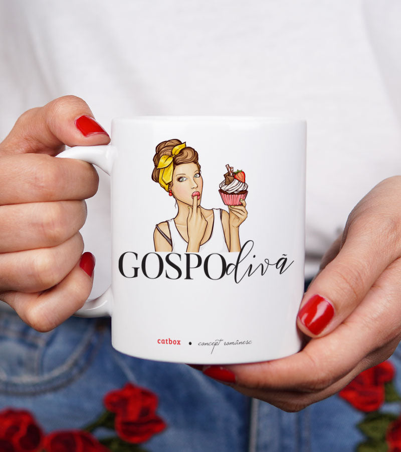 Cana cadou pentru femei cu mesaj amuzant - GospoDIVA_wonderstore