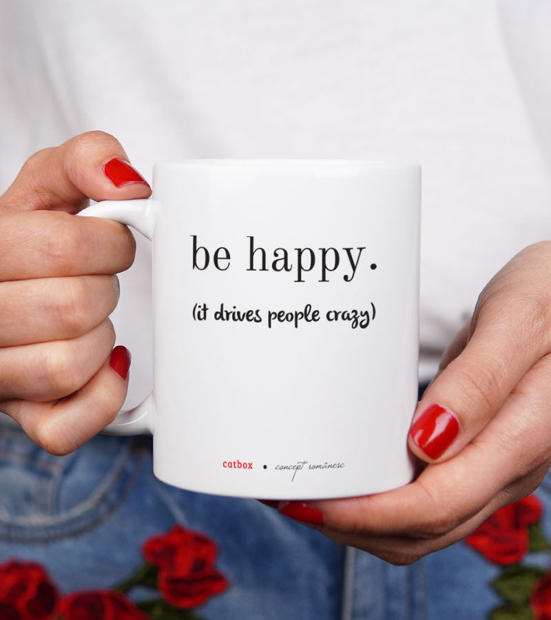 Cana cadou pentru prieteni - Be Happy - wonderstore - catbox