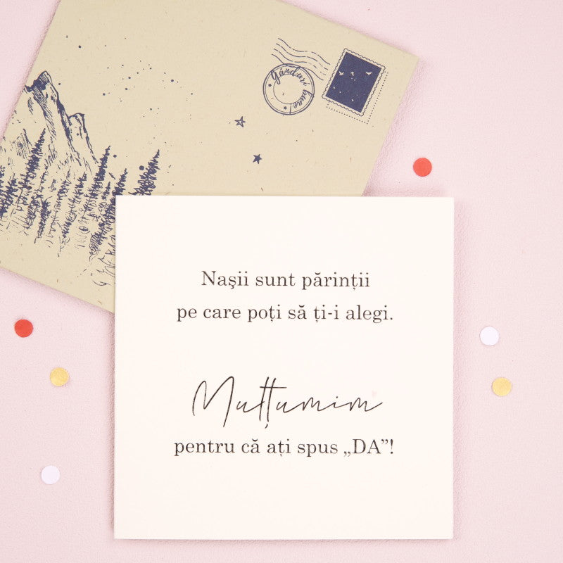 Felicitare cu plic cadou pentru nasi - Rainbow Godparents - wonderstore