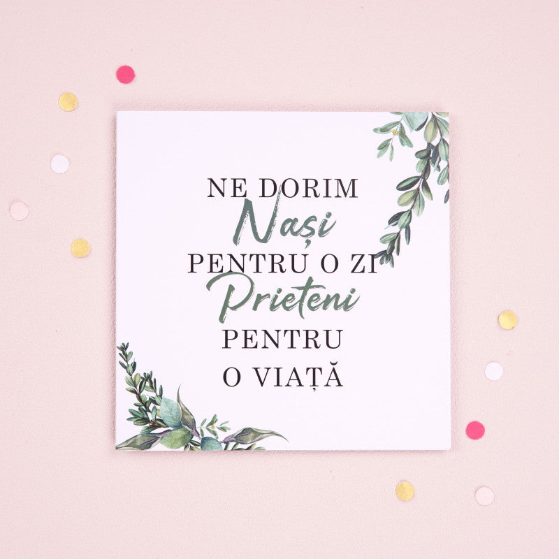 Felicitare cadou pentru nasii de cununie - Prieteni si Nasi - wonderstore