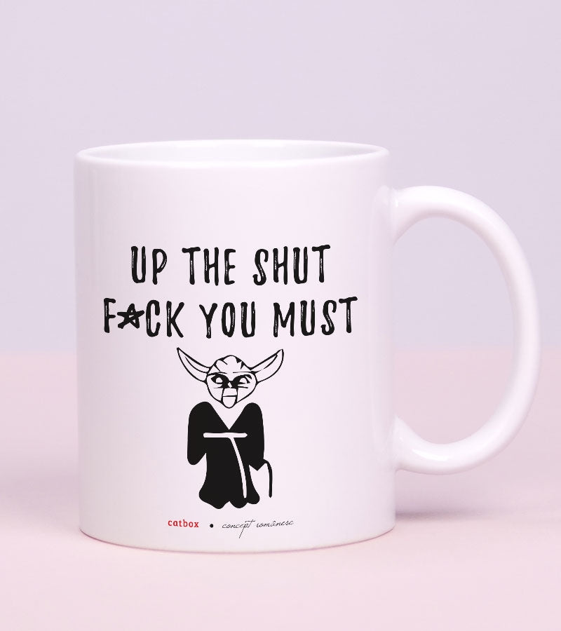 cana personalizata cu yoda mesaj star wars up the shut fuck you must_catbox 1