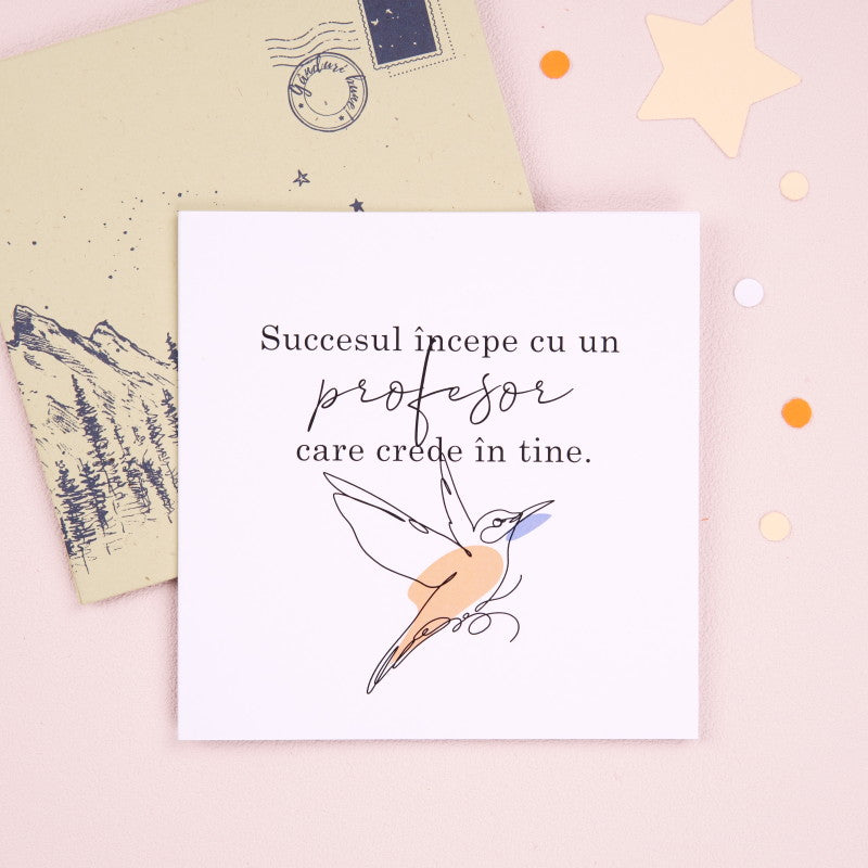 Felicitare cu plic cadou pentru profesori - Best Teacher - wonderstore