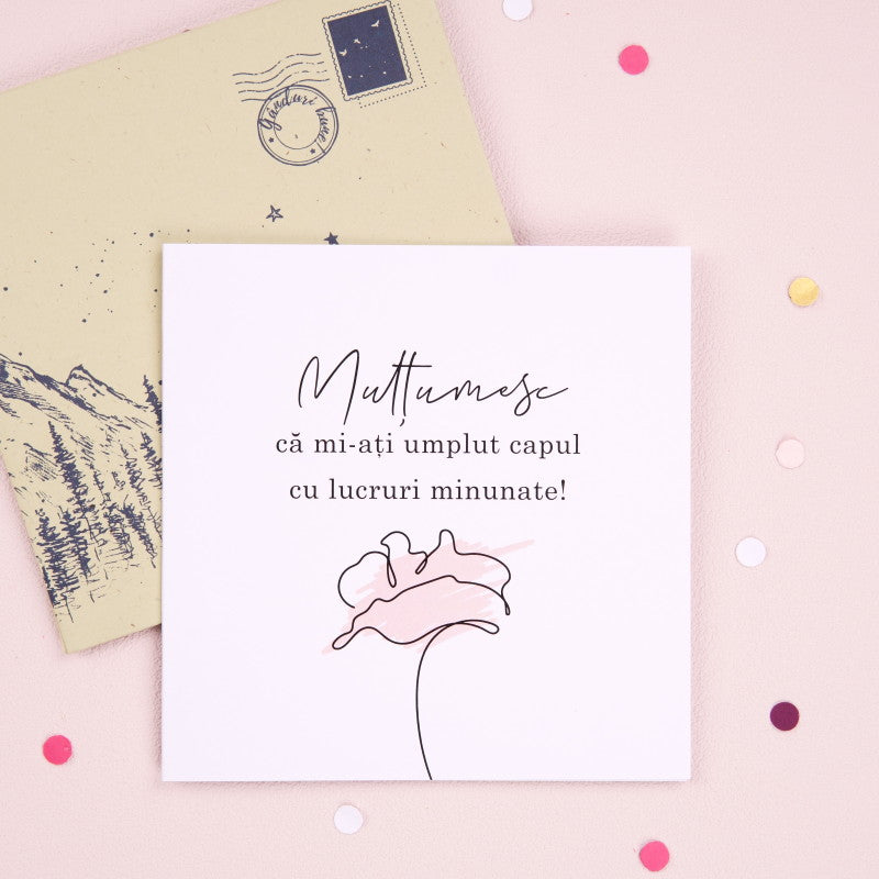 Felicitare cu plic cadou pentru profesori - Multumesc - wonderstore