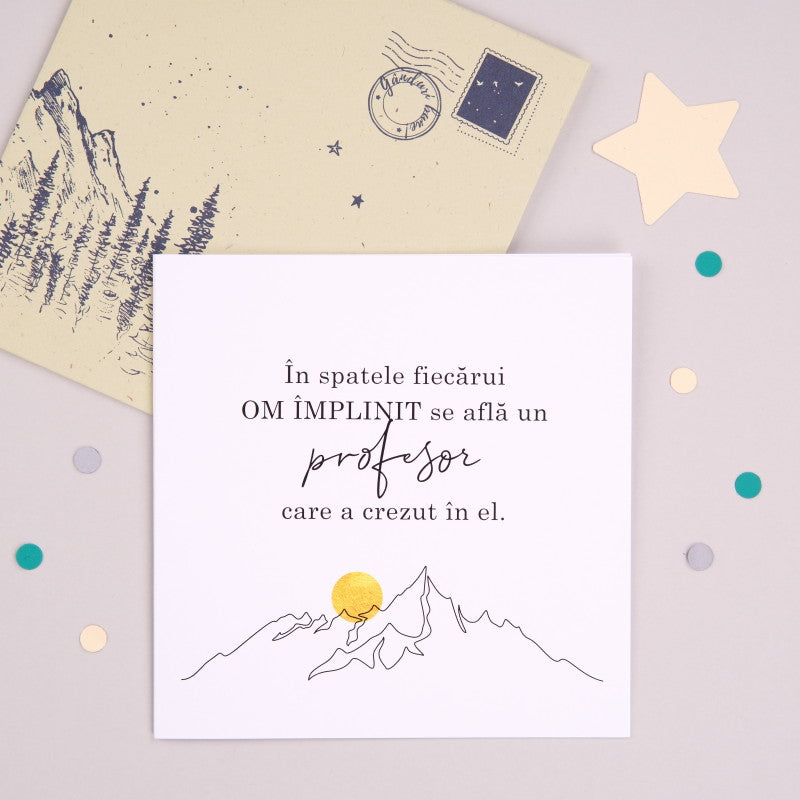 Felicitare cu plic cadou pentru profesori - Role model - wonderstore