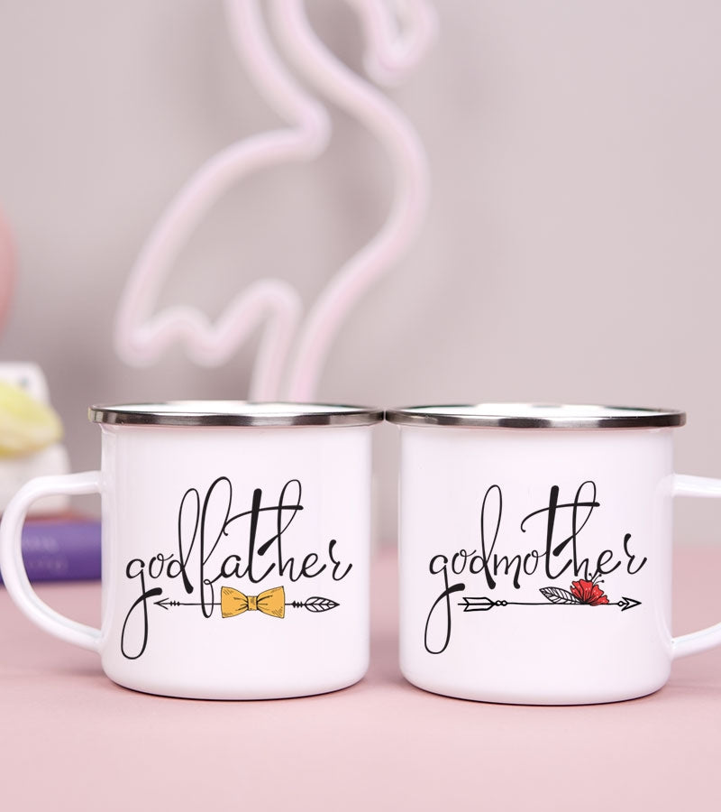 Set cadou nasi cununie - Cani metalice emailate - Godparents - lady cozac 2