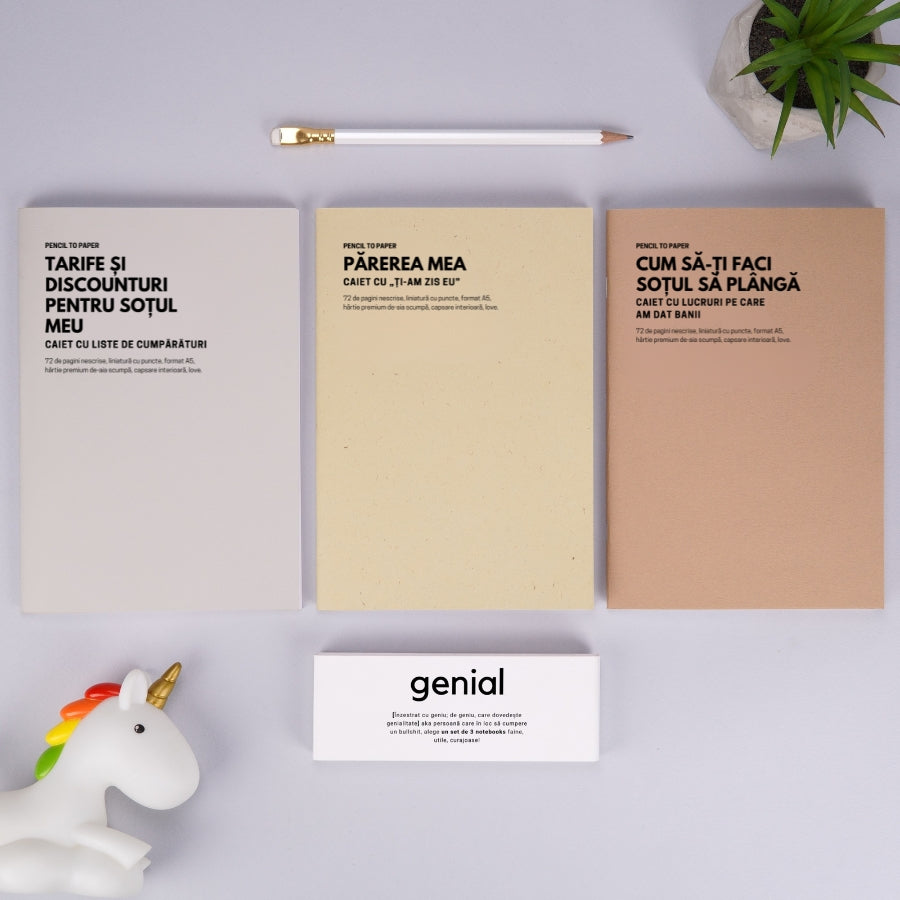 Cadou amuzant pentru sot - Set de 3 caiete geniale - Liste pentru dezaglomerat mintea 2