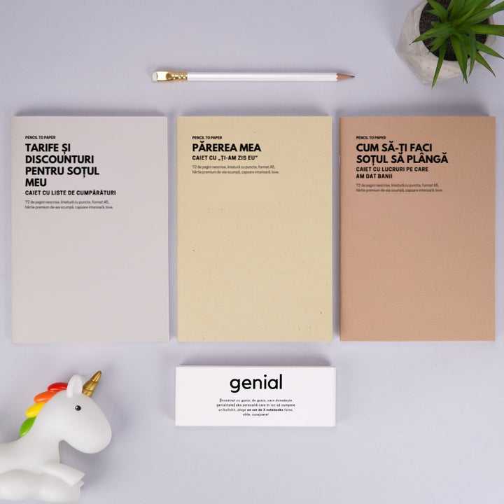 Cadou amuzant pentru sot - Set de 3 caiete geniale - Liste pentru dezaglomerat mintea 2