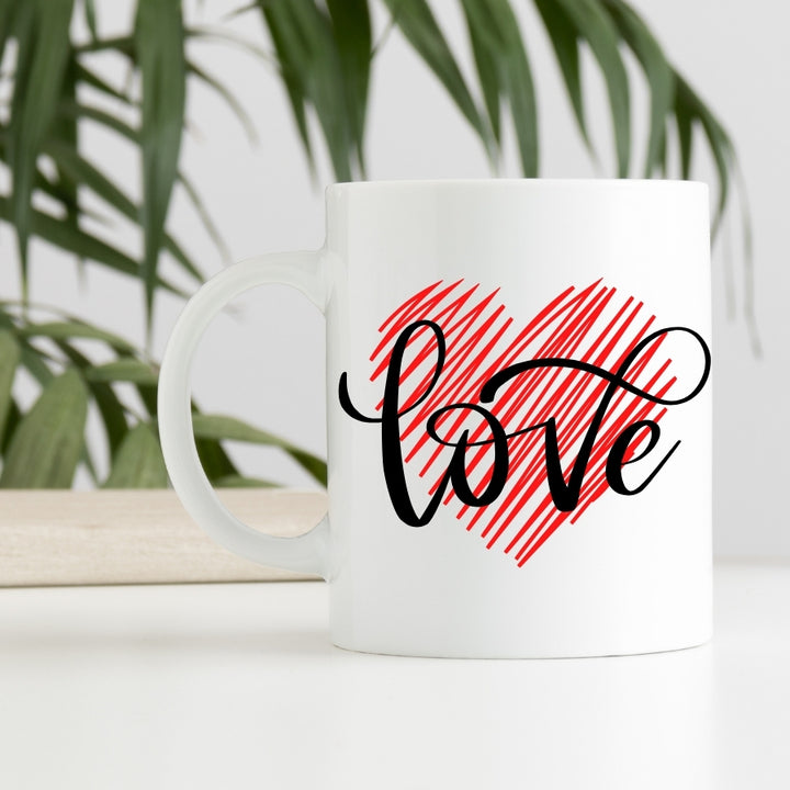 Cadou pentru iubit sau iubita - Cana personalizata cu poza de cuplu - Love - fata cu text