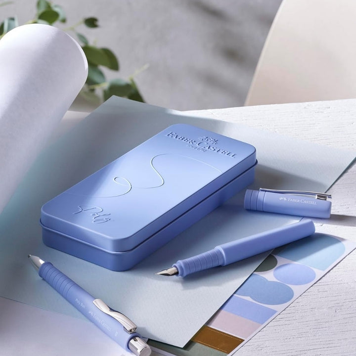 Cadou premium - Set cu stilou si pix in cutie de metal Poly Ball - Lavender Mauve Faber- Castell 3