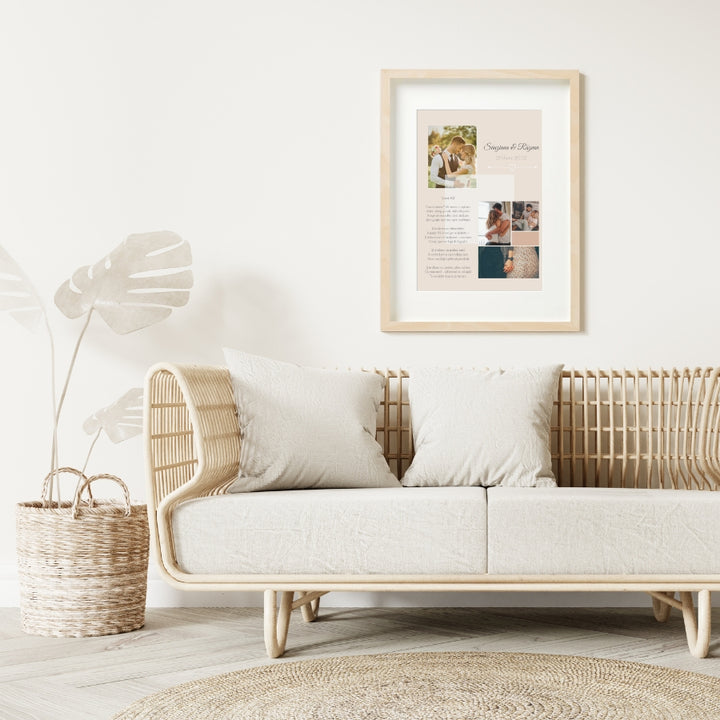 Cadou aniversare de cuplu - Tablou personalizat cu poze - Cum te iubesc_wonderstore_tablou pe perete camera