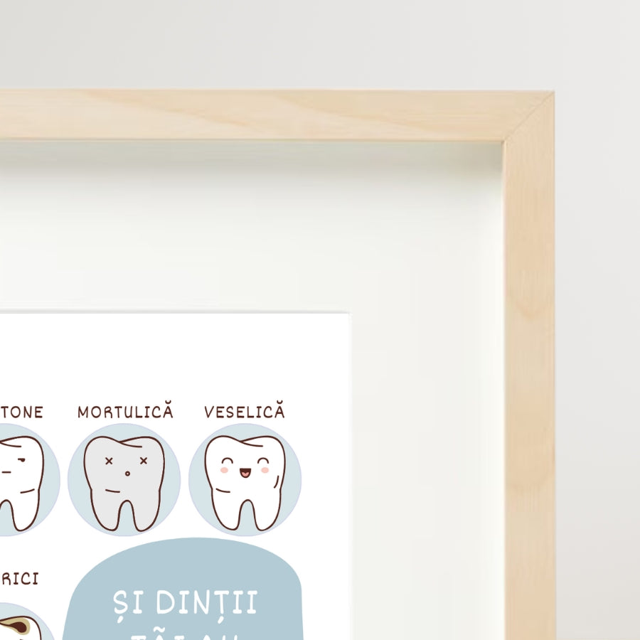 Cadou pentru medici stomatologi - Tablou personalizat - Mouth Matters_wonderstore_detaliu rama