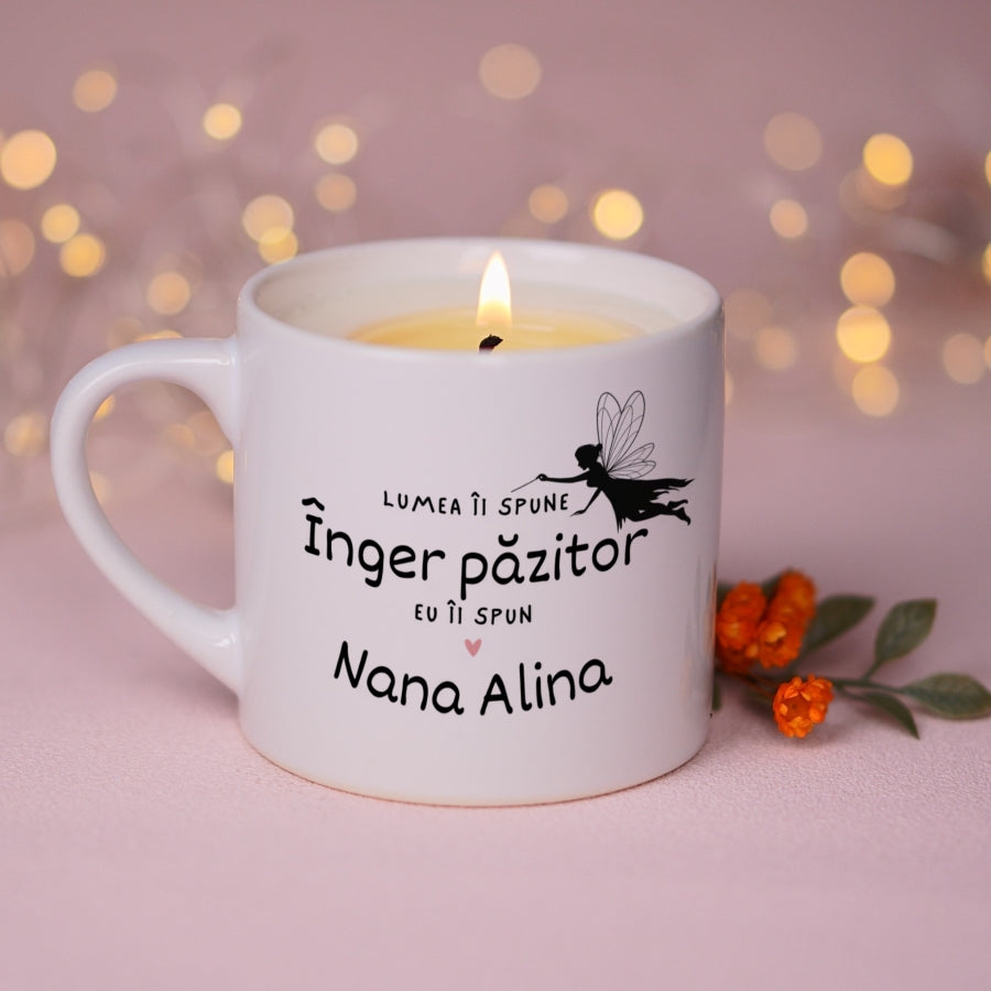 Cadou pentru nasa de botez - Lumanare parfumata in cana personalizata - Nana - Wonderstore 1