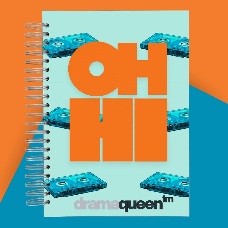 Caiet de scoala studentesc A4 universal multifunctional de liceu si gimnaziu pentru toate materiile, cu spirala, 200 file/400 pagini, deschidere 360°, dictando/matematica, cu planificator de teme si teste - Oh Hi