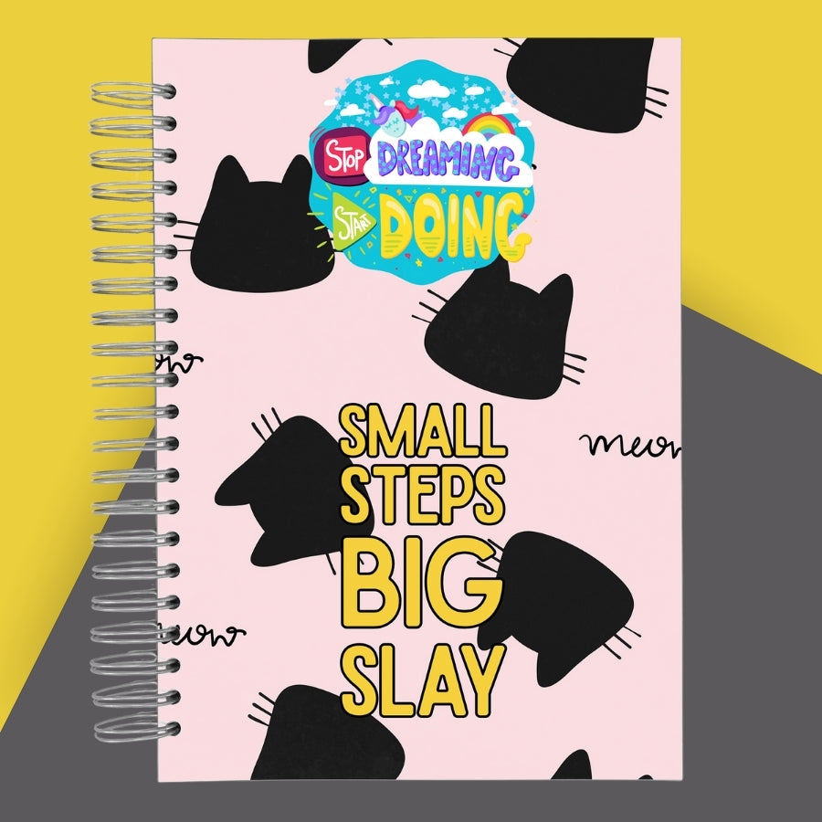Caiet de scoala studentesc A4 universal multifunctional de liceu si gimnaziu pentru toate materiile, cu spirala, 200 file/400 pagini, deschidere 360°, dictando/matematica, cu planificator de teme si teste - Start Doing