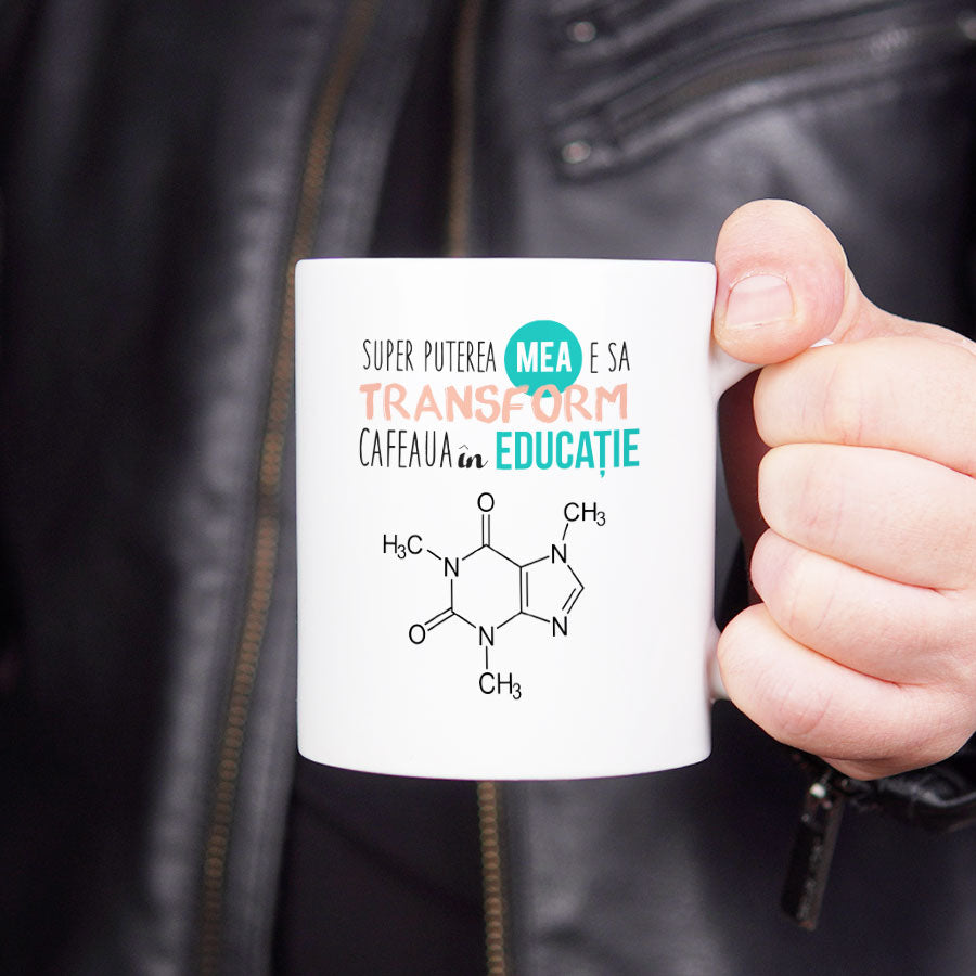Cana personalizata cadou pentru profesorii de chimie - Coffee Science-hand