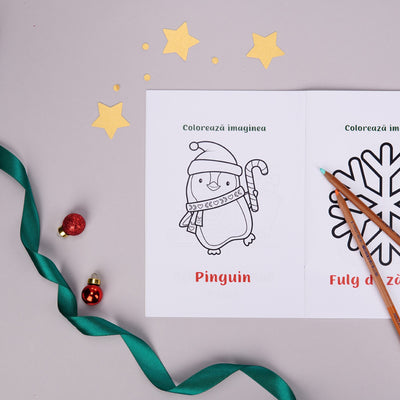 Carte de colorat cadou pentru copii 2-4 ani - Craciun fericit! - interior