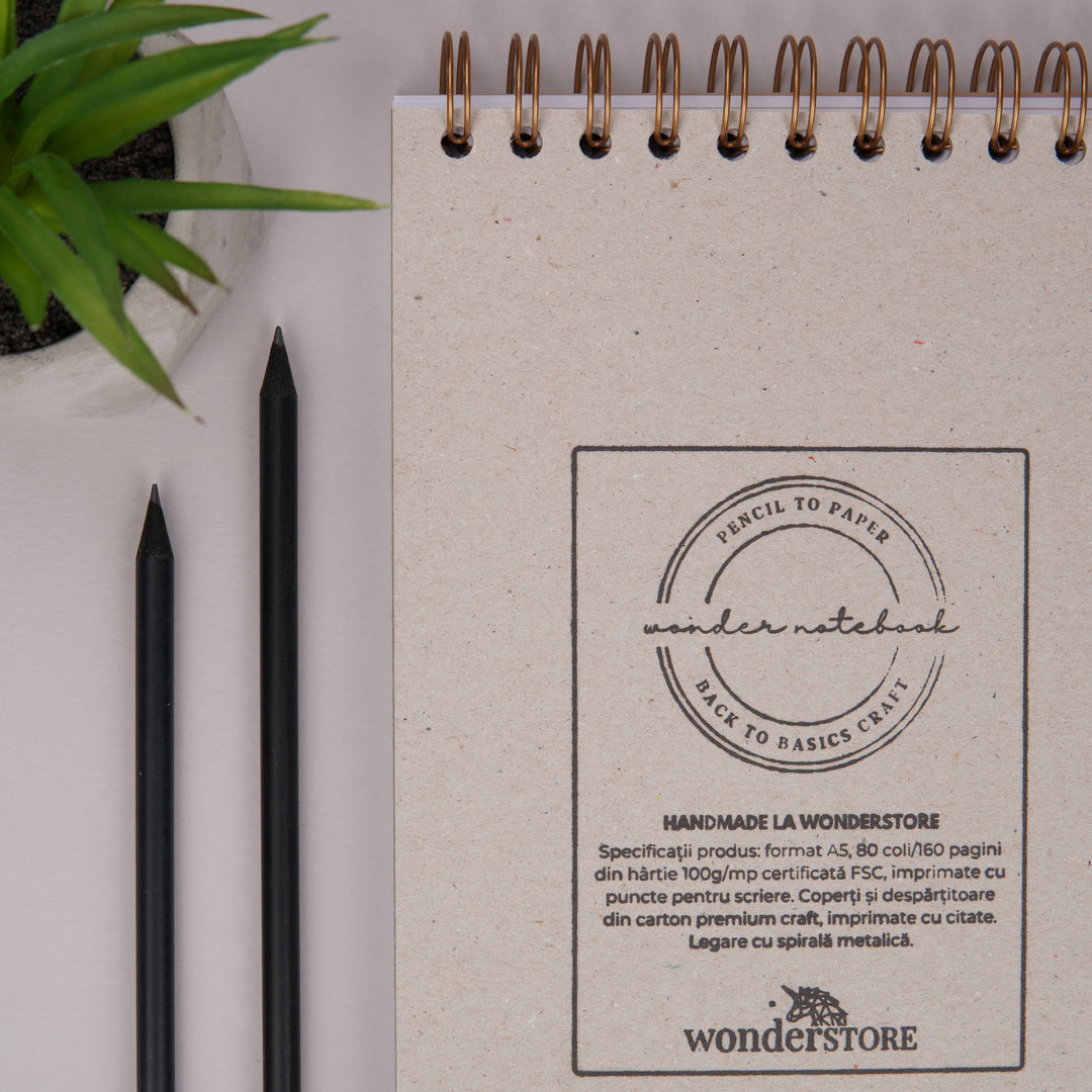 Detaliu coperta spate din carton rigid - Notebook din colectia Pencil to Paper