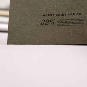 Detaliu textura carton premium green - coperta Caiete Geniale