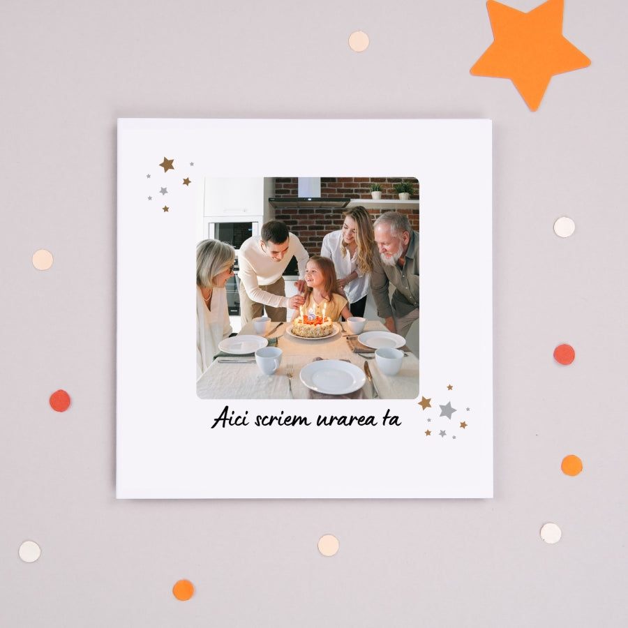 Felicitare personalizata cu poza si textul tau - Stars