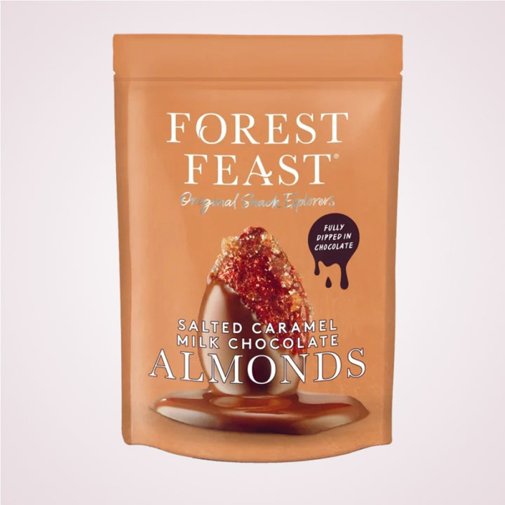 Migdale caramelizate cu sare de mare in ciocolata belgiana cu lapte Forest Feast 120g