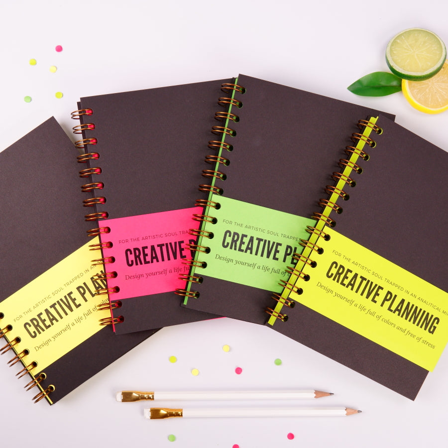 Notebook cu interior colorat wonderstore - Creative Planning - toate variantele