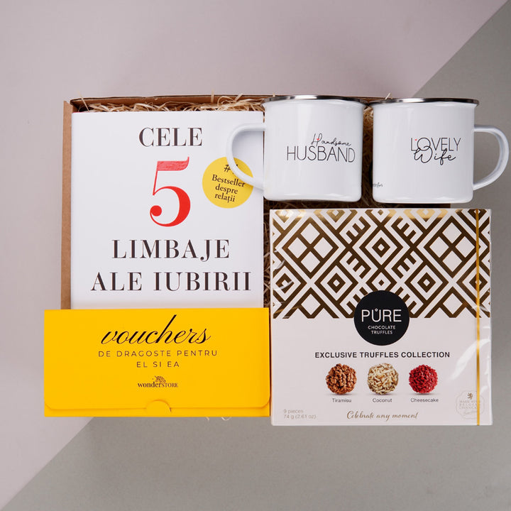 Pachet cadou pentru fini de la nasi - Cele cinci limbaje ale iubirii - prezentare produse - in cutie