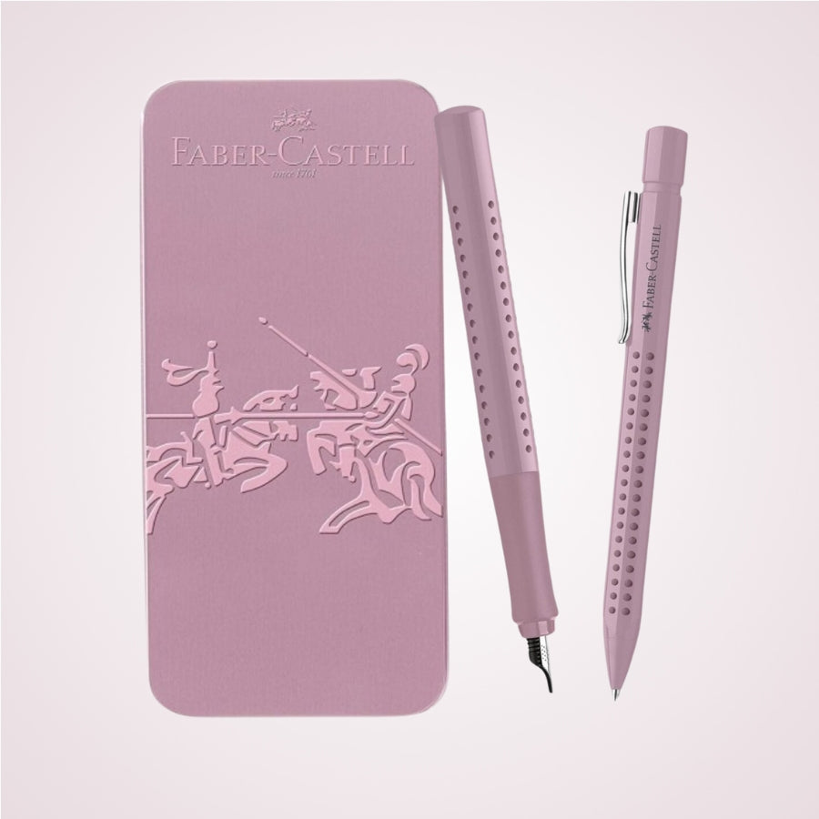 Set cadou pentru femei - Pix si stilou rose in cutie eleganta de metal Faber-Castell 2