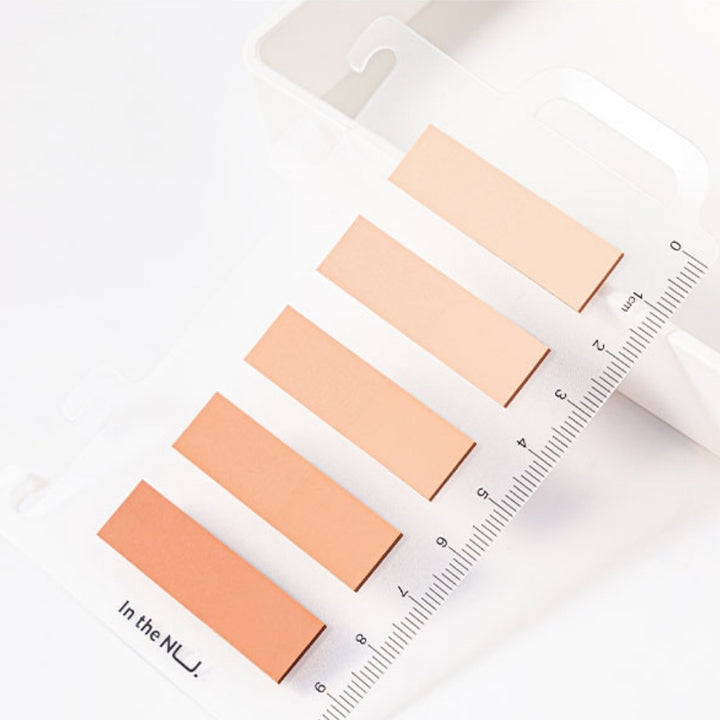 Set index adeziv din plastic 12 x 44 mm, 5 nuante, 20 file, cu rigla - Nusign - roz 2