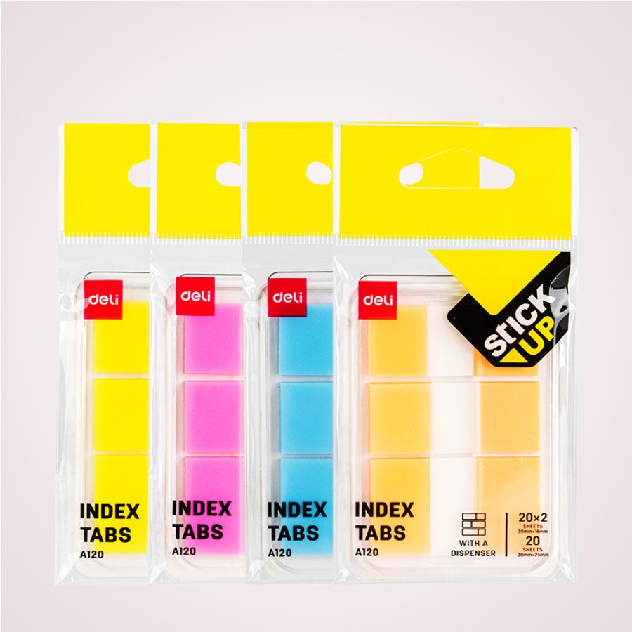 Set index adeziv din plastic diverse dimensiuni si culori - Deli