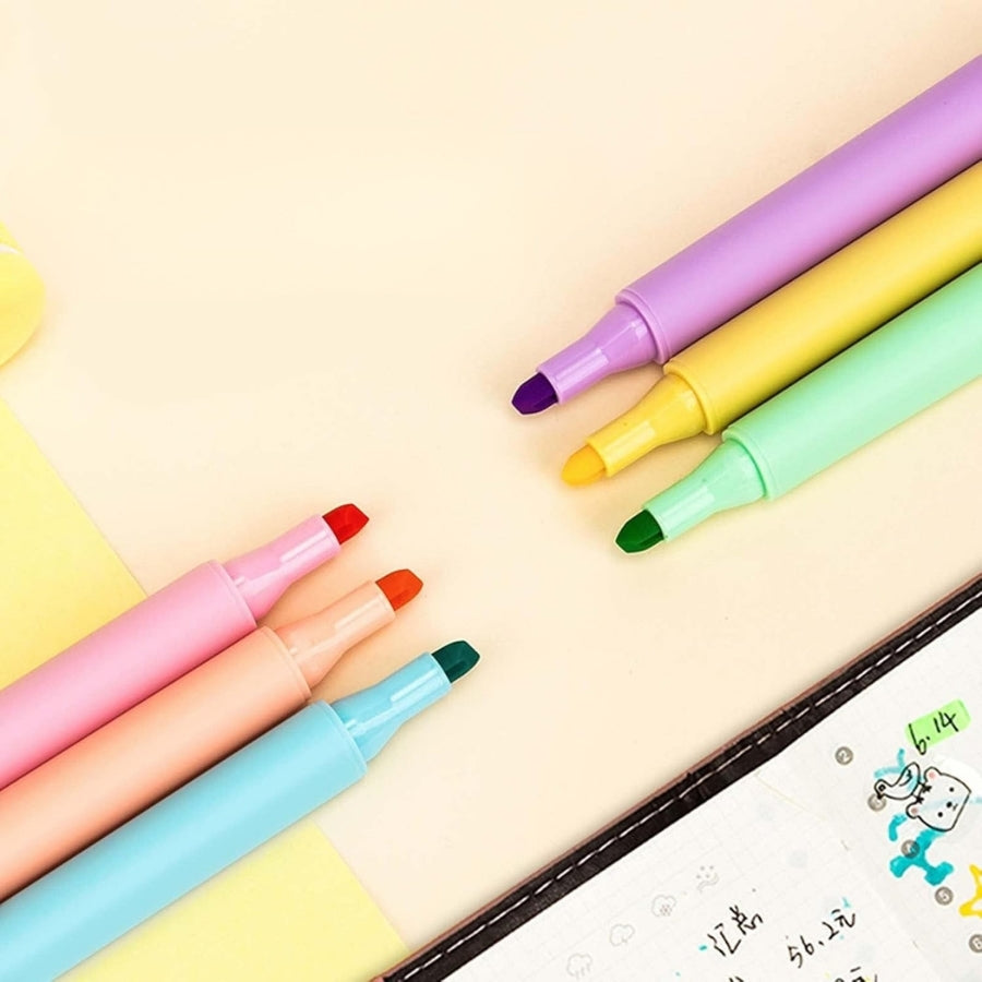 Set markere de text evidentiatoare in 6 culori pastel - Miyou 2