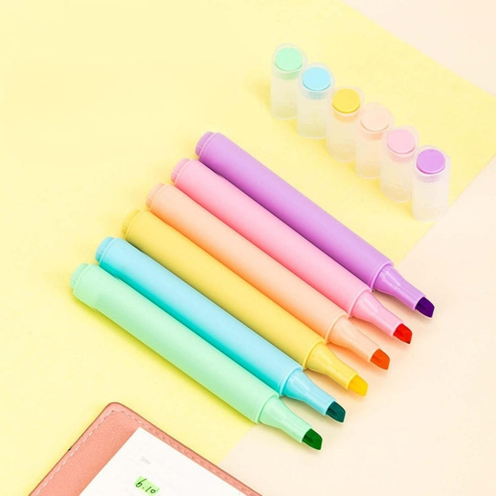 Set markere de text evidentiatoare in 6 culori pastel - Miyou 3