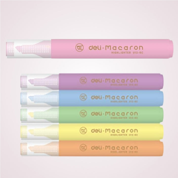 Set markere de text evidentiatoare in 6 culori pastel - Miyou 4
