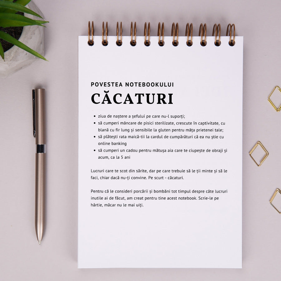 Notebook cadou amuzant pentru prieteni - Jurnal Cacaturi - povestea notebook-ului