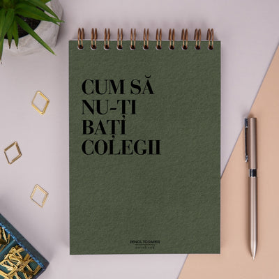 Notebook cadou amuzant pentru colegii de birou - Ganduri bune - coperta